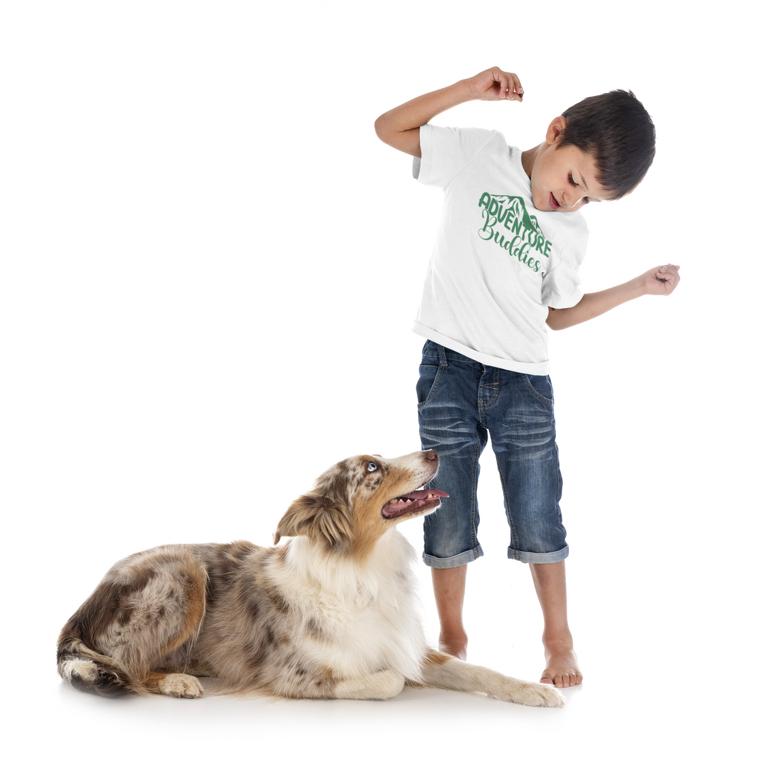 Adventure Buddies Amazon Green. Short Sleeve T Shirt For Toddler And Kids. - TeesForToddlersandKids -  t-shirt - camping - adventure-buddies-amazon-green-short-sleeve-t-shirt-for-toddler-and-kids