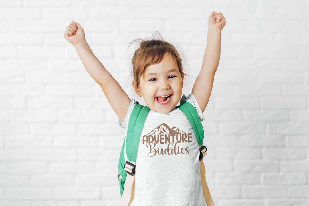 Adventure Buddies Caramel Cafe. Short Sleeve T Shirt For Toddler And Kids. - TeesForToddlersandKids -  t-shirt - camping - adventure-buddies-caramel-cafe-short-sleeve-t-shirt-for-toddler-and-kids
