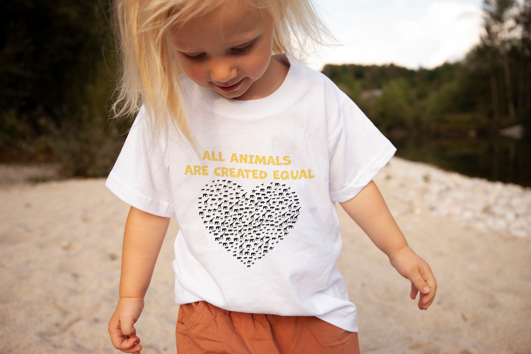 All Animals Are Created Equal. Short Sleeve T Shirt For Toddler And Kids. - TeesForToddlersandKids -  t-shirt - seasons, spring, summer - all-animals-are-crated-equal-short-sleeve-t-shirt-for-toddler-and-kids