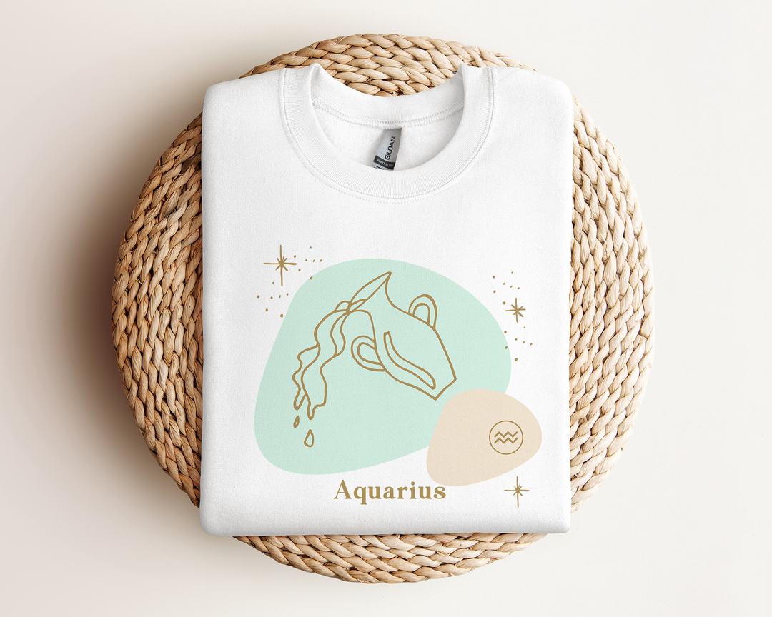 Aquarius Sweatshirt | Aquarius Zodiac Shirt | Capricorn Gifts | Astrology Sweatshirt | Horoscope Shirt | Astrology Shirt  | Green