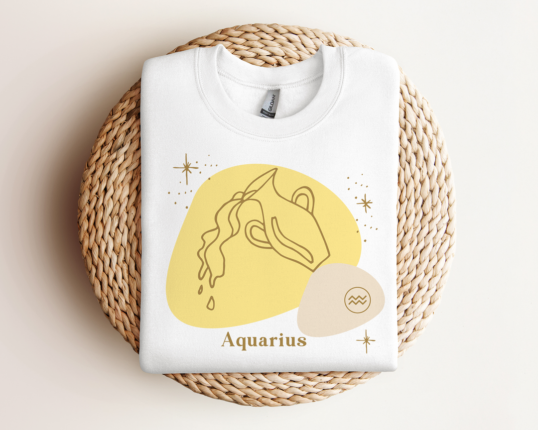 Aquarius Sweatshirt | Aquarius Zodiac Shirt | Capricorn Gifts | Astrology Sweatshirt | Horoscope Shirt | Astrology Shirt  | Yellow