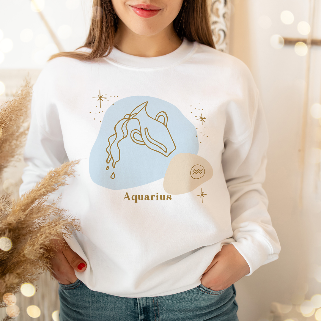 Aquarius Sweatshirt | Aquarius Zodiac Shirt | Capricorn Gifts | Astrology Sweatshirt | Horoscope Shirt | Astrology Shirt  | Blue