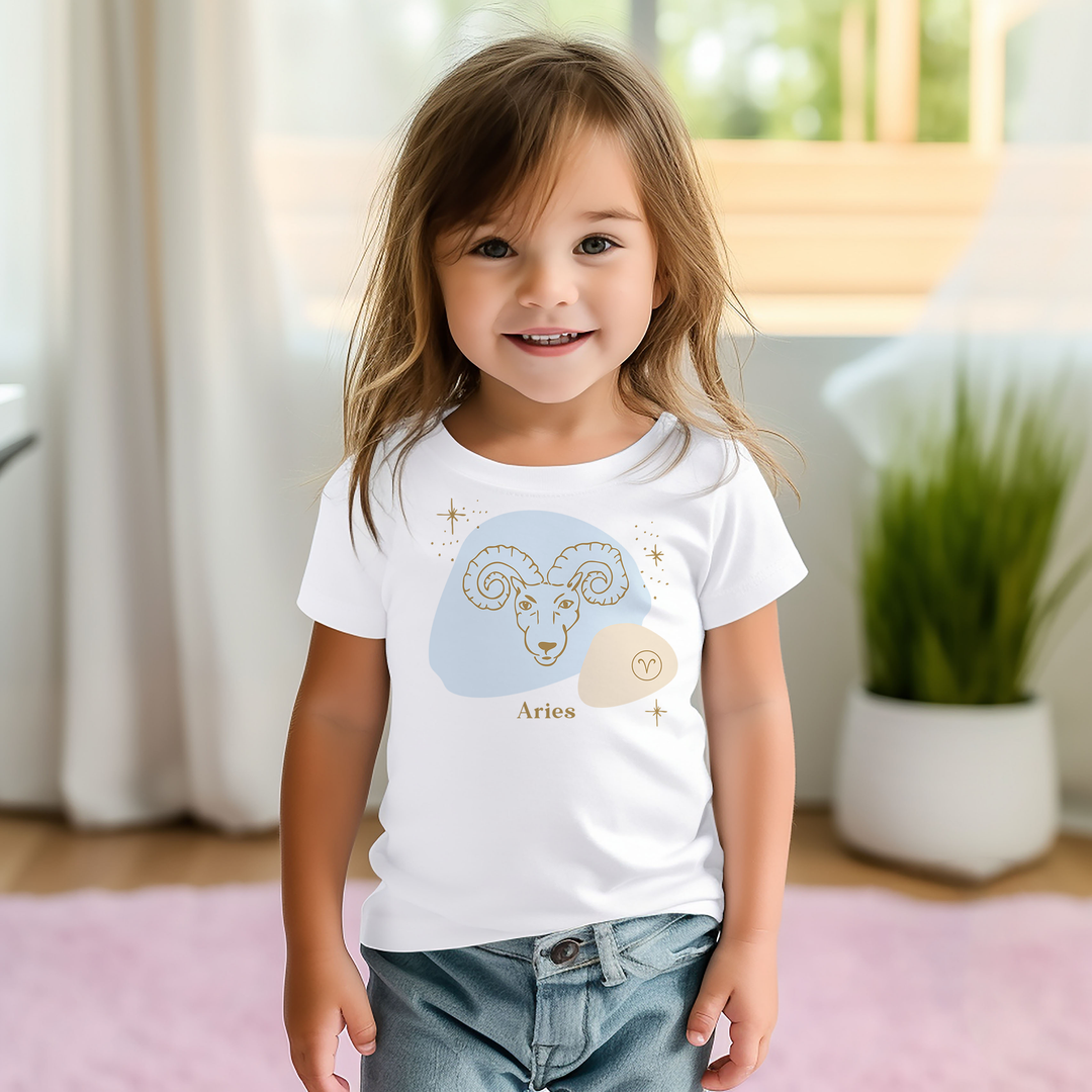 Aries Blue. Zodiac sign t-shirts for Toddlers And Kids. - TeesForToddlersandKids -  t-shirt - zodiac - aries-blue-short-sleeve-t-shirt-for-toddler-and-kids