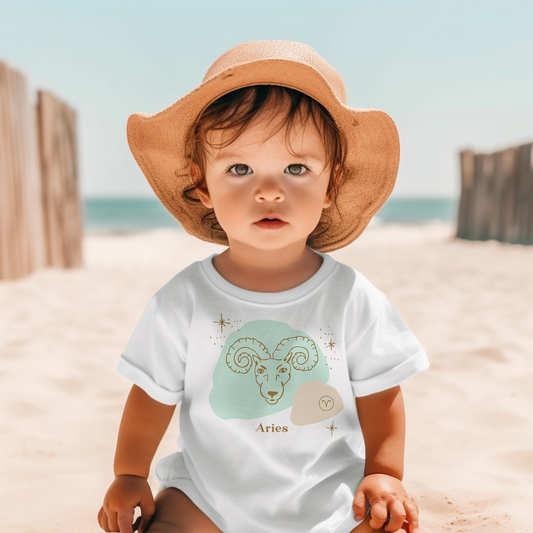 Aries Green. Zodiac sign t-shirts for Toddlers And Kids. - TeesForToddlersandKids -  t-shirt - zodiac - aries-green-short-sleeve-t-shirt-for-toddler-and-kids