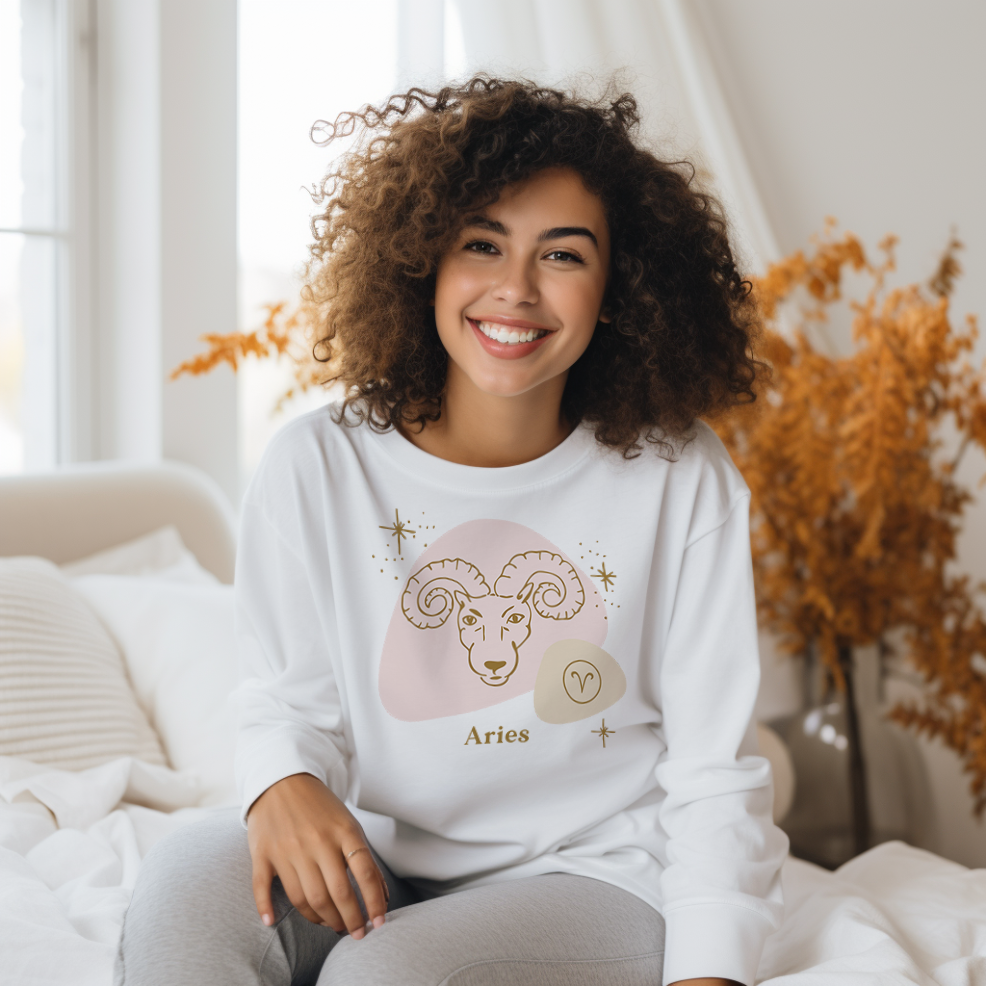 Aries Sweatshirt | Aries Zodiac Shirt | Aries  Gifts | Astrology Sweatshirt | Horoscope Shirt | Astrology Shirt | Birthday month | Pink