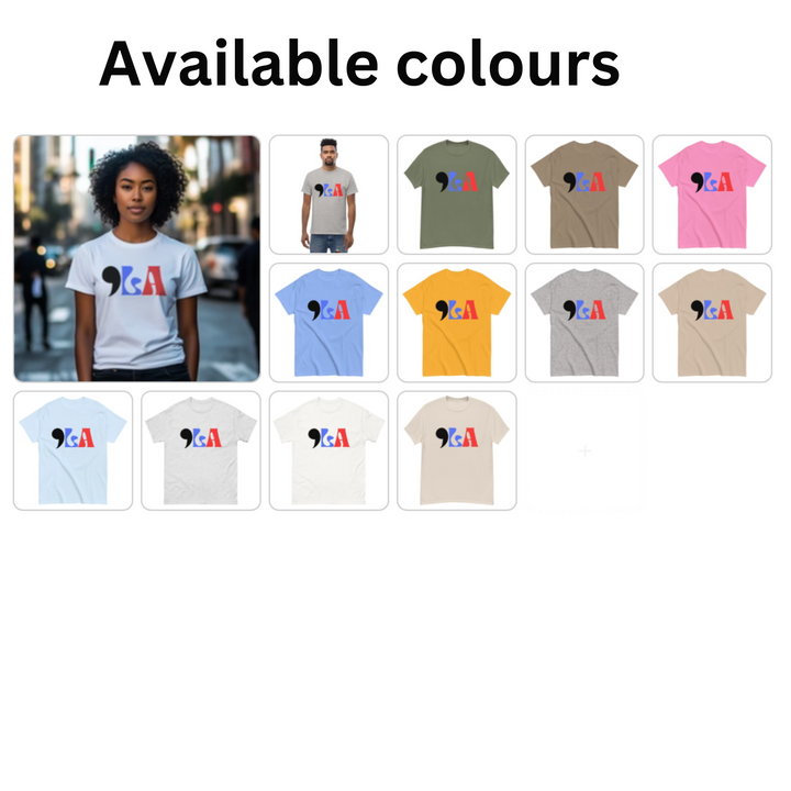 COMMA LA shirt | , la tee | Red White Blue | Vote Kamala shirt | Feminist shirt | Campaign shirt