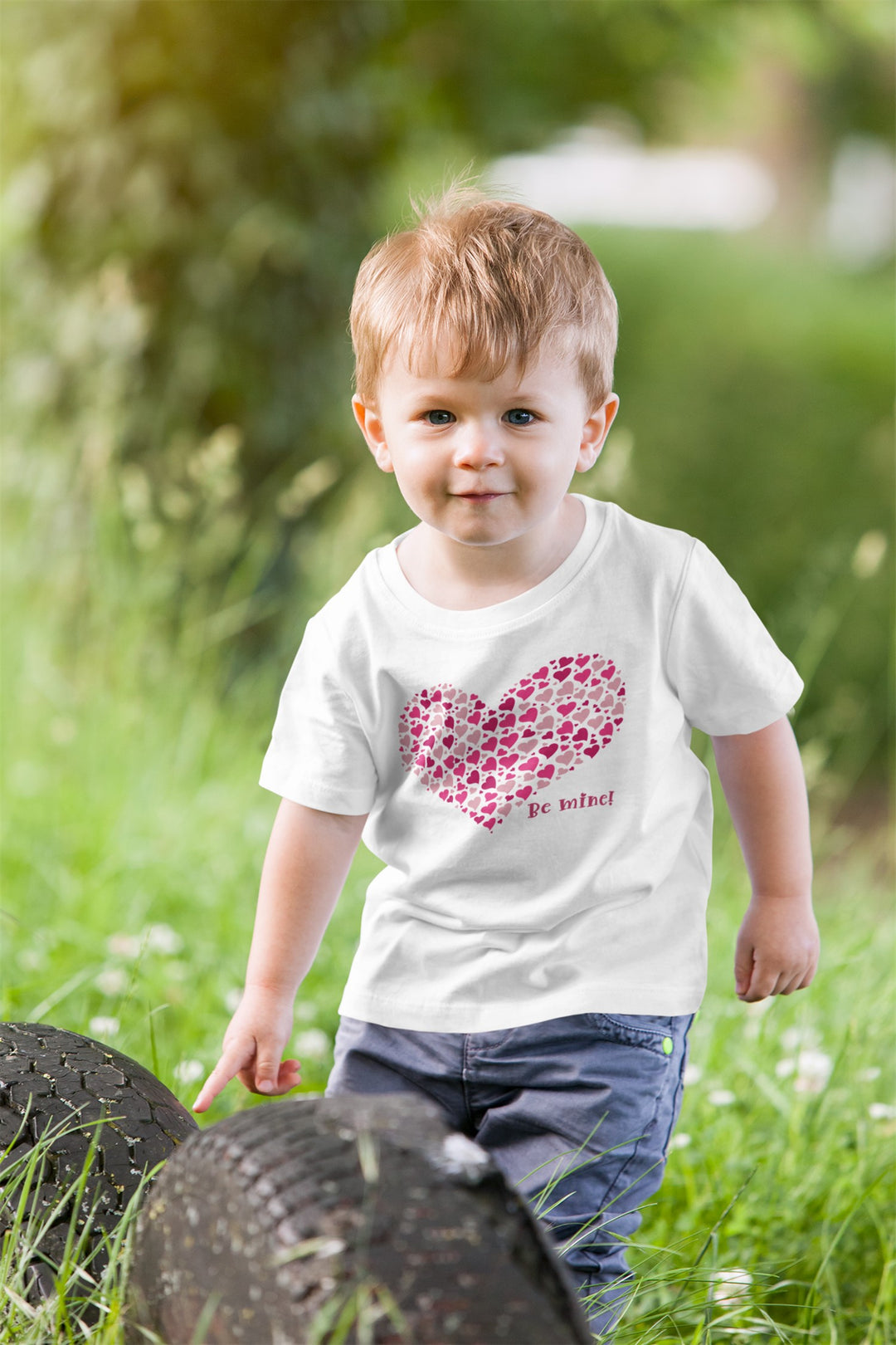 Be Mine Hearts. Short Sleeve T Shirt For Toddler And Kids. - TeesForToddlersandKids -  t-shirt - holidays, Love - be-mine-hearts-short-sleeve-t-shirt-for-toddler-and-kids