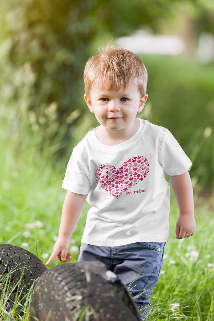 Be Mine Hearts. Short Sleeve T Shirt For Toddler And Kids. - TeesForToddlersandKids -  t-shirt - holidays, Love - be-mine-hearts-short-sleeve-t-shirt-for-toddler-and-kids