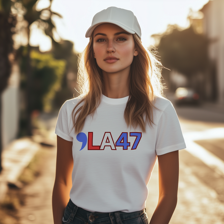 COMMA LA 47 | , LA 47 | Madam President | Code for Kamala | Activist tee | Campaign shirt