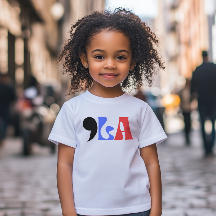 Comma LA shirt for kids | , LA shirt kids | Kamala toddler kid shirt | red white blue | Activist tee