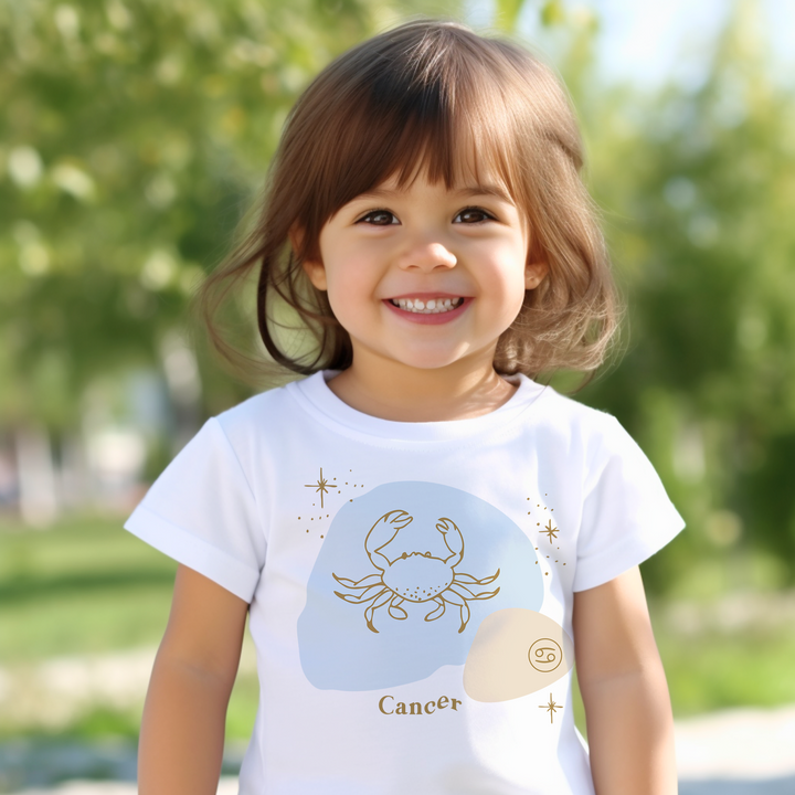 Cancer Blue. Zodiac sign t-shirts for Toddlers And Kids. - TeesForToddlersandKids -  t-shirt - zodiac - cancer-blue-short-sleeve-t-shirt-for-toddler-and-kids