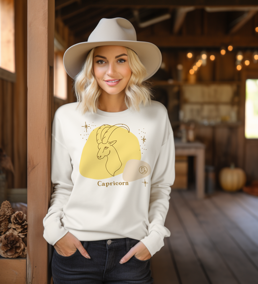 Capricorn Sweatshirt | Capricorn Zodiac Shirt | Capricorn Gifts | Astrology Sweatshirt | Horoscope Shirt | Astrology Shirt  | Yellow