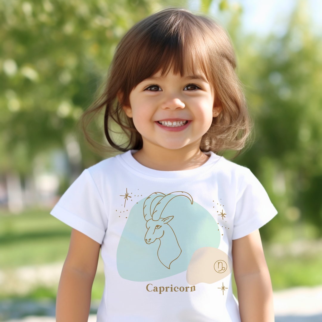 Capricorn Green. Zodiac sign t-shirts for Toddlers And Kids. - TeesForToddlersandKids -  t-shirt - zodiac - capricorn-green-short-sleeve-t-shirt-for-toddler-and-kids