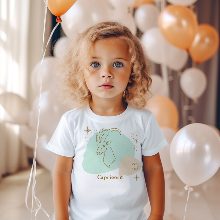 Capricorn Green. Zodiac sign t-shirts for Toddlers And Kids. - TeesForToddlersandKids -  t-shirt - zodiac - capricorn-green-short-sleeve-t-shirt-for-toddler-and-kids