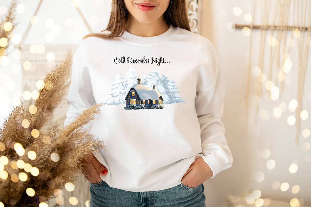 Cold December Night II. Sweatshirt for mama. - TeesForToddlersandKids -  sweatshirt - christmas, holidays, women - cold-december-night-ii-sweatshirt-for-mama