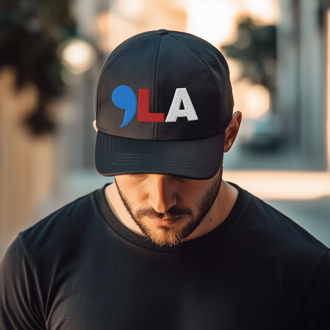 Comma LA Hat | Kamala cap | Embroidered dad hat | Female president | Black History | Black woman | Kamala Harris merch | red white blue