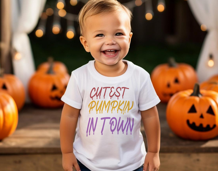 Cutest Pumpkin In Town.          Halloween shirt toddler. Trick or treat shirt for toddlers. Spooky season. Fall shirt kids.