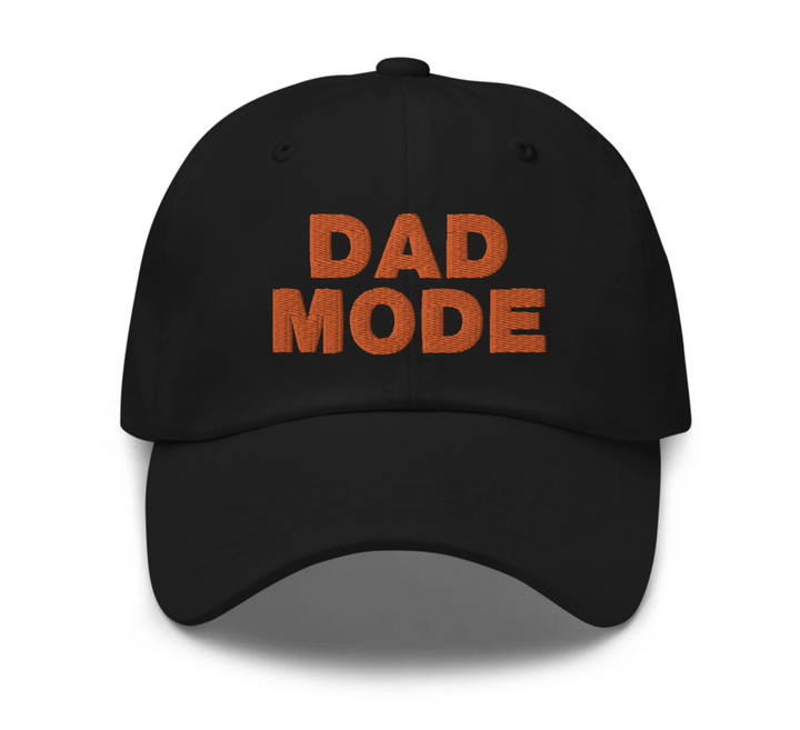 DAD MODE hat black | Baseball cap for dad | Trendy baseball hat for dads | Gift for dad | Orange embroidery front