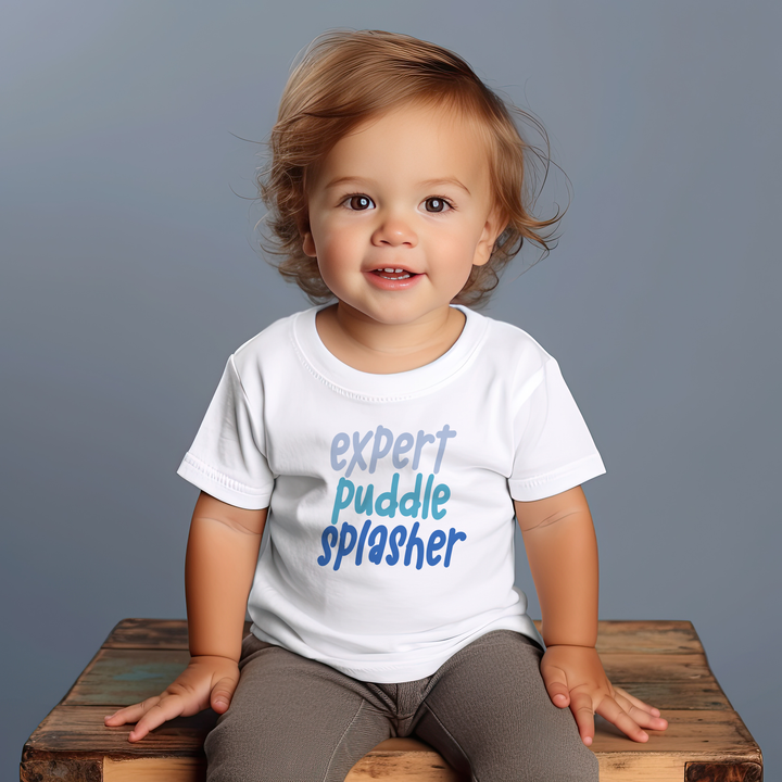 Expert puddle splasher in blue hues | Toddler shirts | Gift toddler | Toddlers gift | Toddler Birthday Gifts