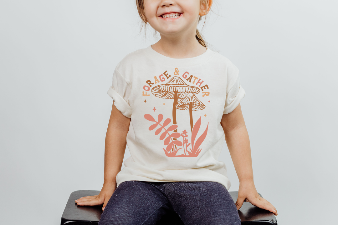 Forage And Gather. Short Sleeve T Shirt For Toddler And Kids. - TeesForToddlersandKids -  t-shirt - camping - forage-and-gather-short-sleeve-t-shirt-for-toddler-and-kids-2