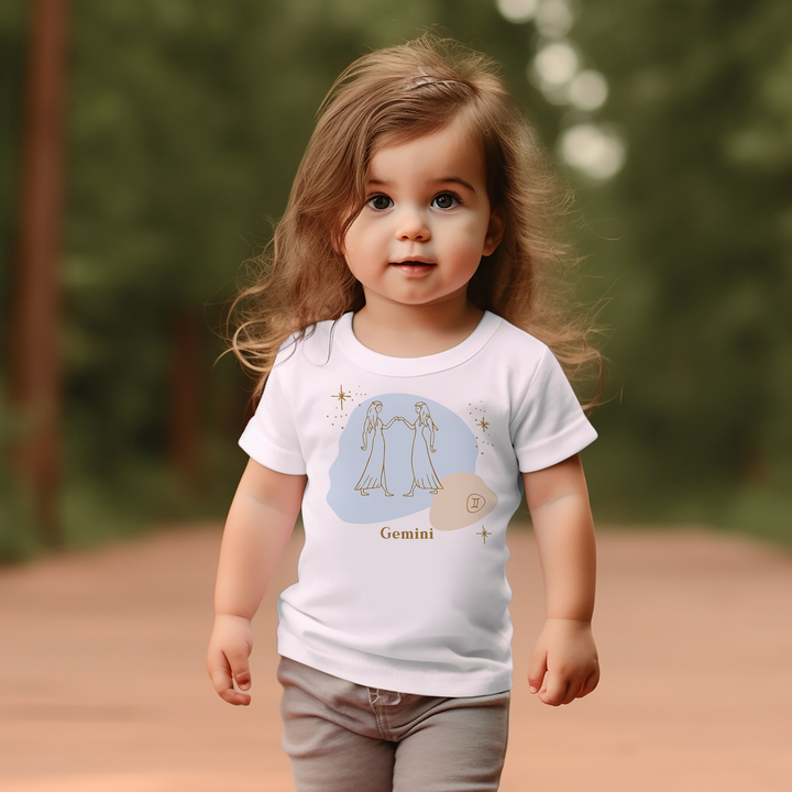 Gemini Blue. Zodiac sign t-shirts for Toddlers And Kids. - TeesForToddlersandKids -  t-shirt - zodiac - gemini-blue-short-sleeve-t-shirt-for-toddler-and-kids