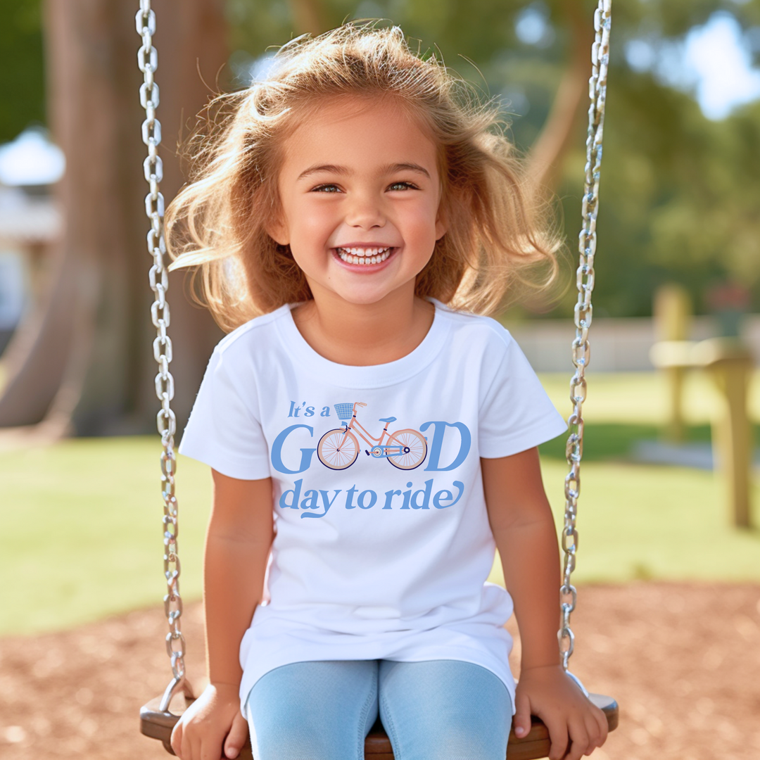 It's a good day to ride. T-shirts for toddlers and kids. - TeesForToddlersandKids -  t-shirt - biking - its-a-good-day-to-ride-t-shirts-for-toddlers-and-kids