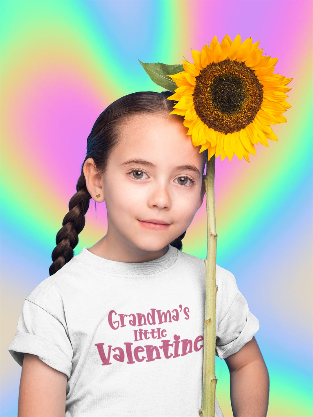 Grandmas Little Valentine. Short Sleeve T Shirt For Toddler And Kids. - TeesForToddlersandKids -  t-shirt - holidays, Love - grandmas-littel-valentine-short-sleeve-t-shirt-for-toddler-and-kids