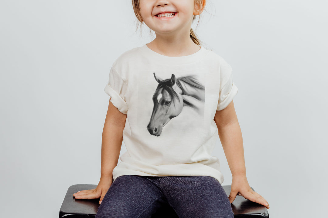 Horse Head 3. Short Sleeve T-shirt for Toddler and Kids - TeesForToddlersandKids -  t-shirt - seasons, summer, surf - horse-head-3-short-sleeve-t-shirt-for-toddler-and-kids