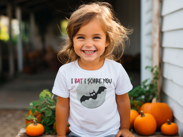 I Bat I Scare You Red Bat.           Halloween shirt toddler. Trick or treat shirt for toddlers. Spooky season. Fall shirt kids.