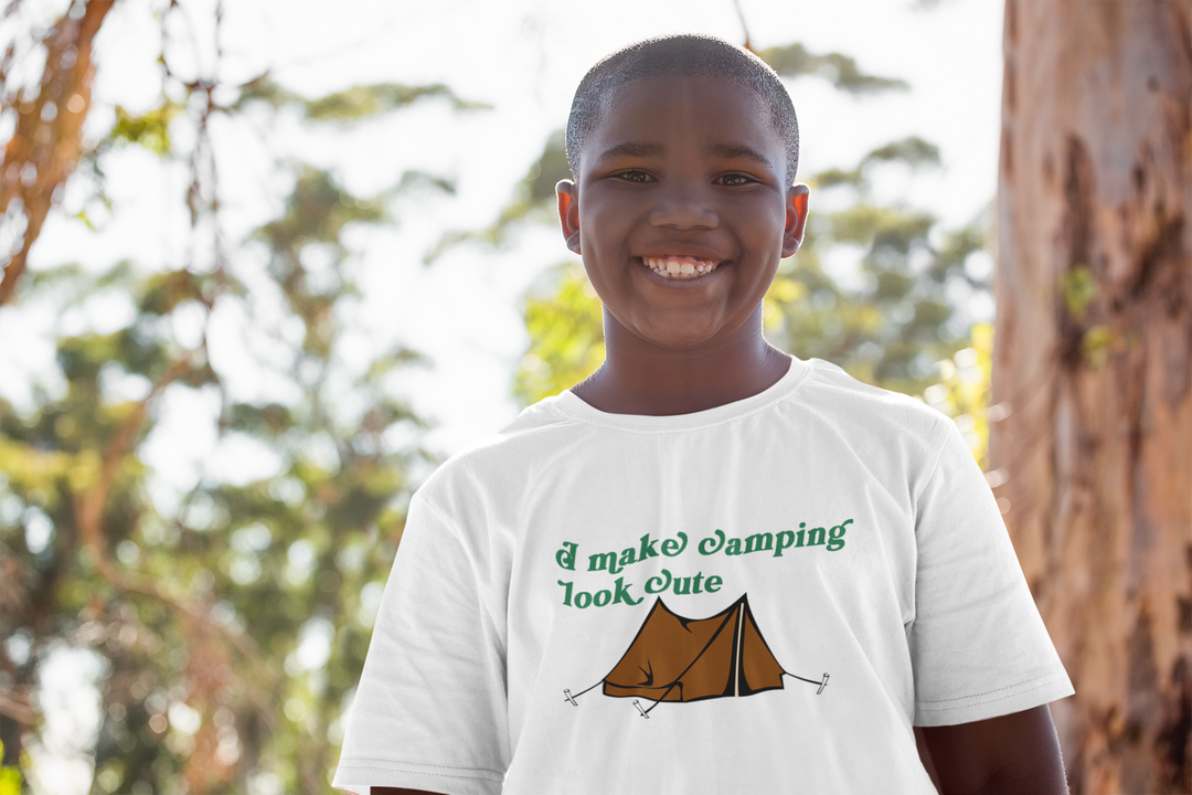 I Make Camping Look Cute. Short Sleeve T Shirt For Toddler And Kids. - TeesForToddlersandKids -  t-shirt - camping - i-make-camping-look-cute-short-sleeve-t-shirt-for-toddler-and-kids