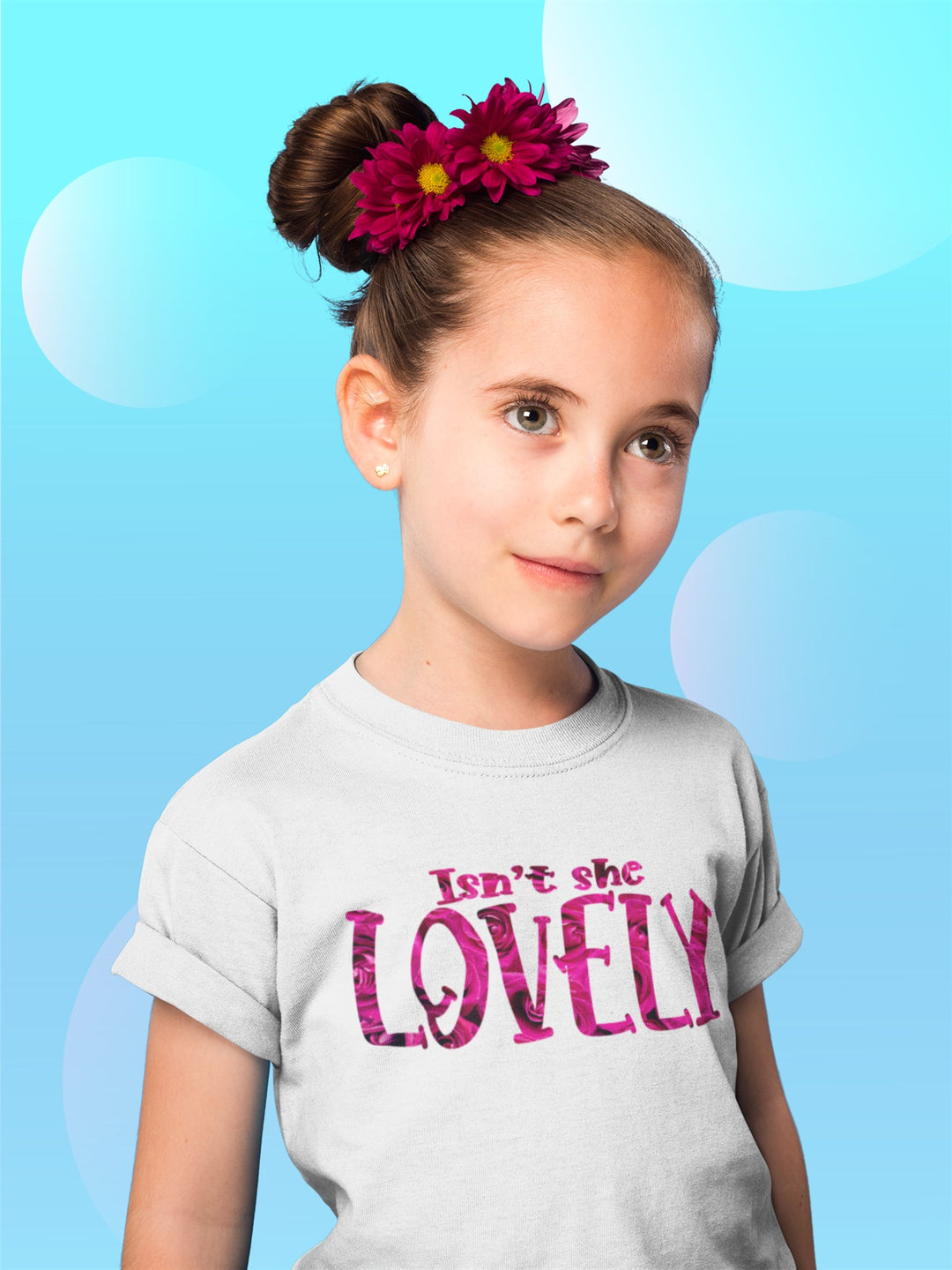 Isn't She Lovely Pink Roses. Short Sleeve T Shirt For Toddler And Kids. - TeesForToddlersandKids -  t-shirt - holidays, Love - isnt-she-lovely-pink-roses-short-sleeve-t-shirt-for-toddler-and-kids