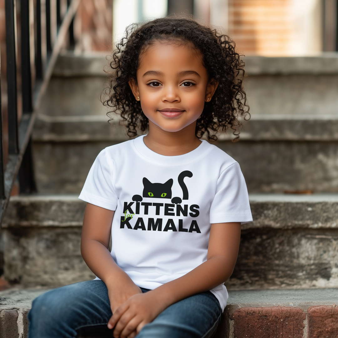 Kittens for Kamala | Support Kamala shirt | Toddler and kids t-shirt | Kamala Harris 2024 | Brat tee