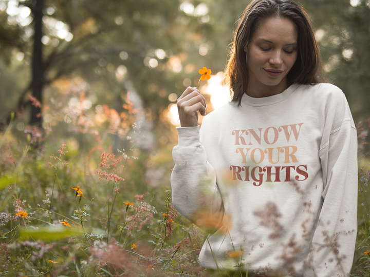 Know Your Rights In Pink. Sweatshirts For Women - TeesForToddlersandKids -  sweatshirt - MAMA, sweatshirt, women - know-your-rights-in-pink-sweatshirts-for-women