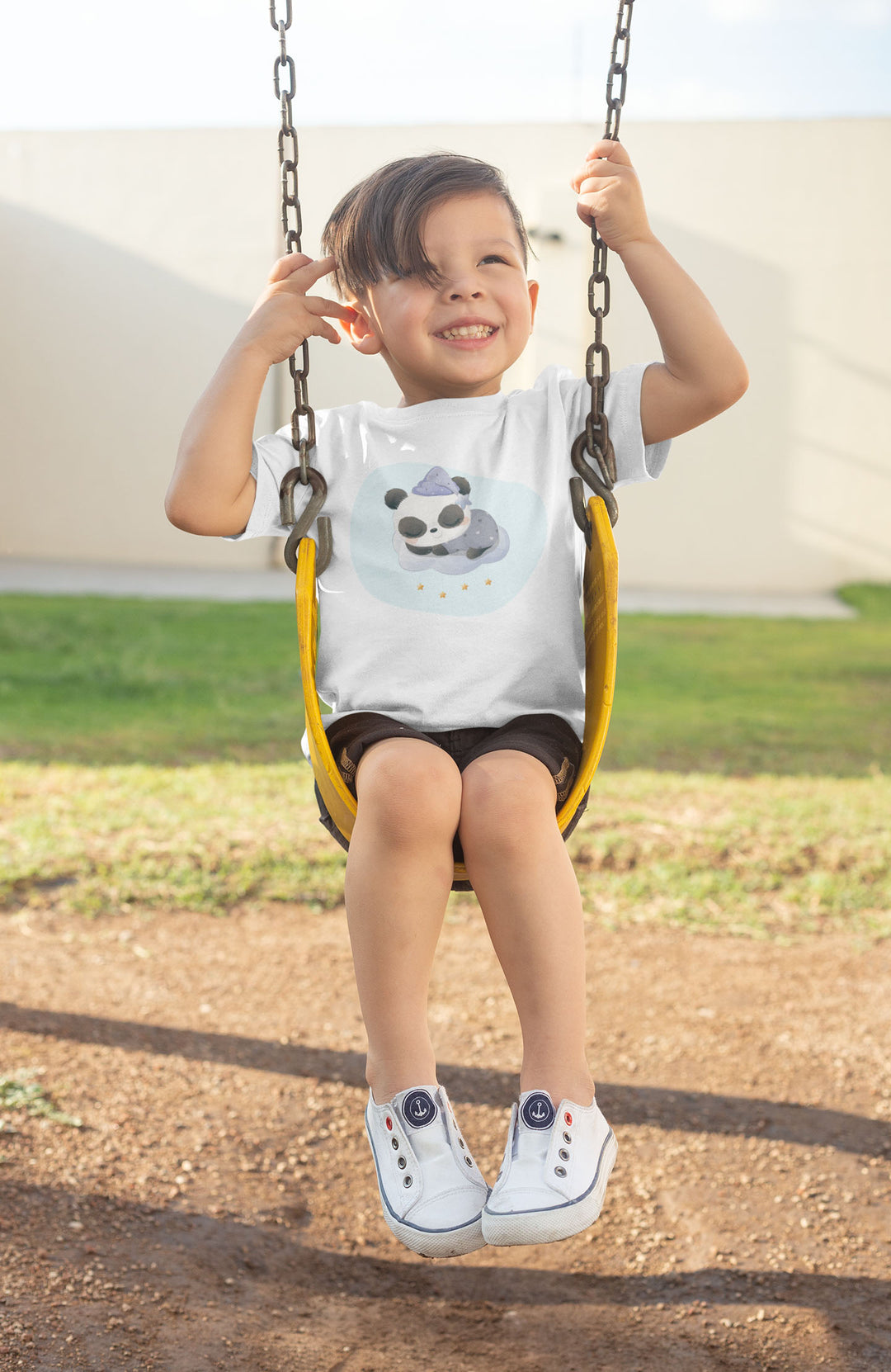 Koala Sleeping On Moon With Stars. Short Sleeve T-shirt For Toddler And Kids. - TeesForToddlersandKids -  t-shirt - sleep - koala-sleeping-on-moon-with-stars-short-sleeve-t-shirt-for-toddler-and-kids