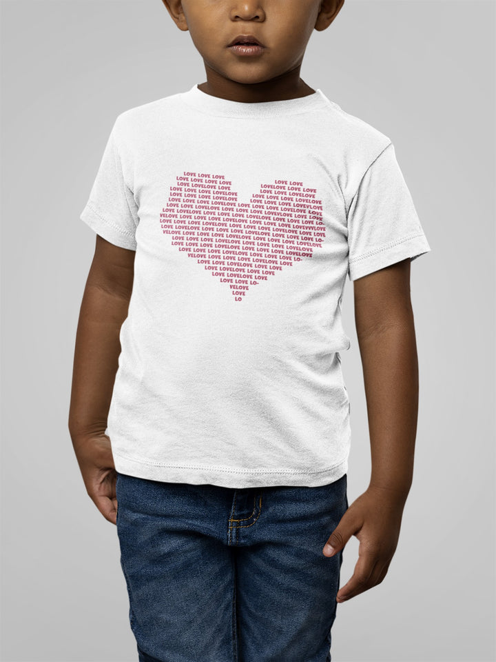 Love Text. Short Sleeve T Shirt For Toddler And Kids. - TeesForToddlersandKids -  t-shirt - holidays, Love - love-text-short-sleeve-t-shirt-for-toddler-and-kids