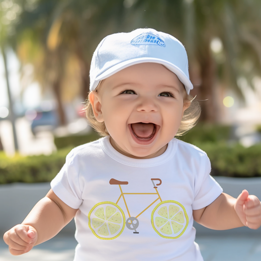 Lemon bike. T-shirts for toddlers and kids up for a biking adventure. - TeesForToddlersandKids -  t-shirt - biking - lemon-bike-short-sleeve-t-shirt-for-toddler-and-kids-the-biking-series