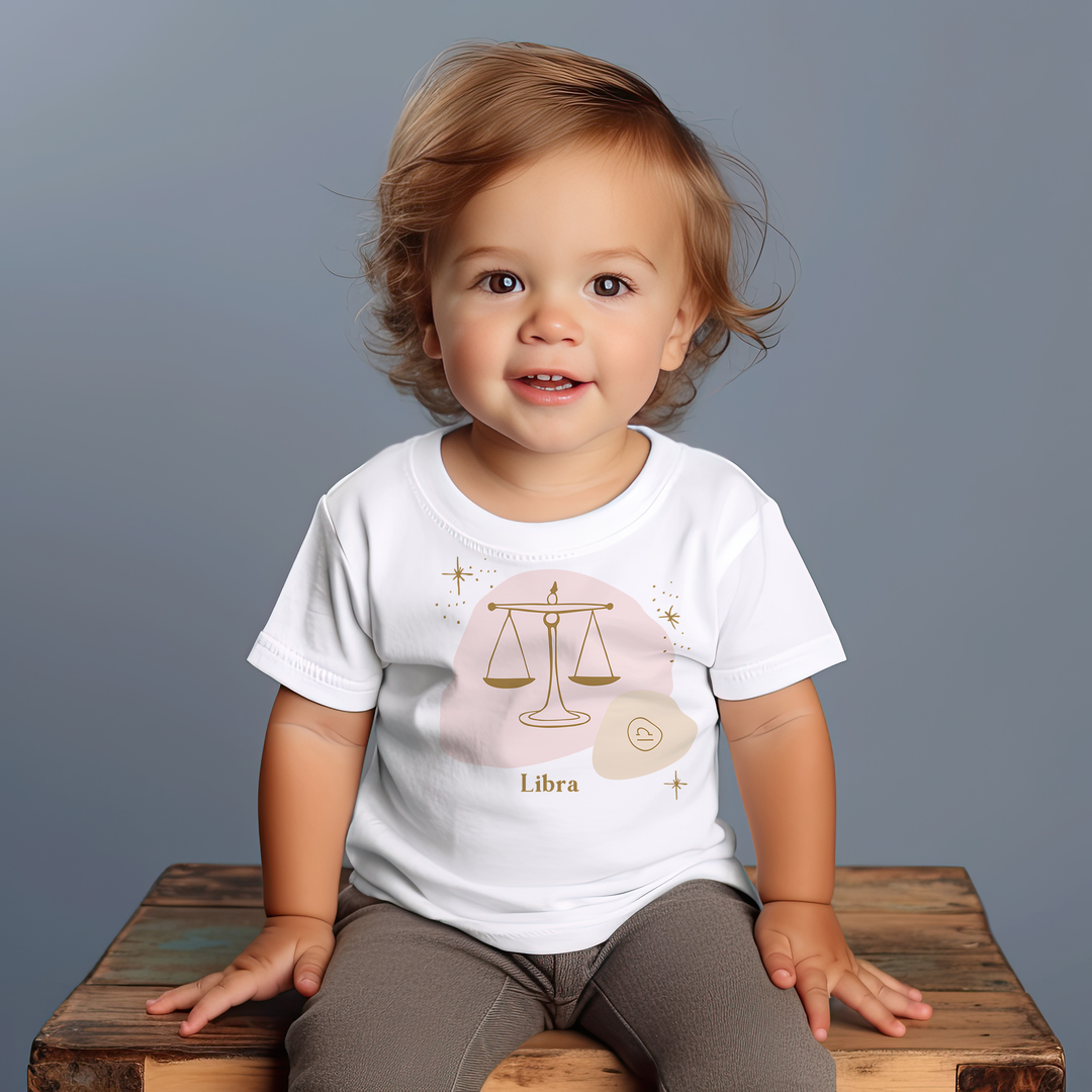 Libra Pink. Zodiac sign t-shirts for Toddlers And Kids. - TeesForToddlersandKids -  t-shirt - zodiac - libra-pink-short-sleeve-t-shirt-for-toddler-and-kids