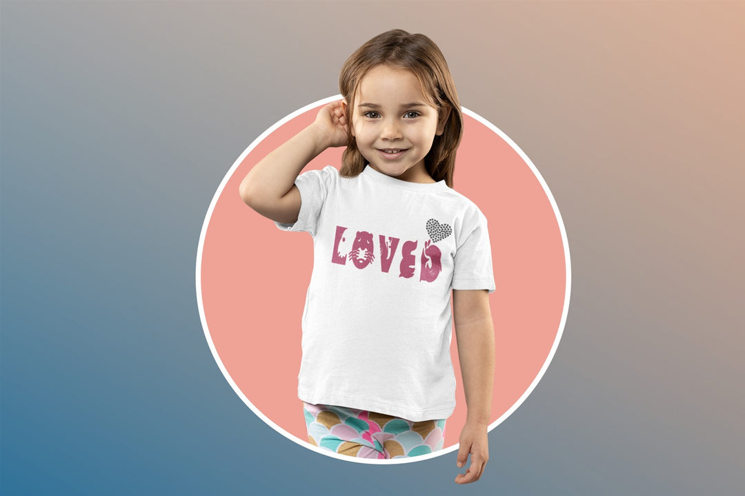 Loved Critters Letters. Short Sleeve T Shirt For Toddler And Kids. - TeesForToddlersandKids -  t-shirt - holidays, Love - loved-critters-innuendo-short-sleeve-t-shirt-for-toddler-and-kids