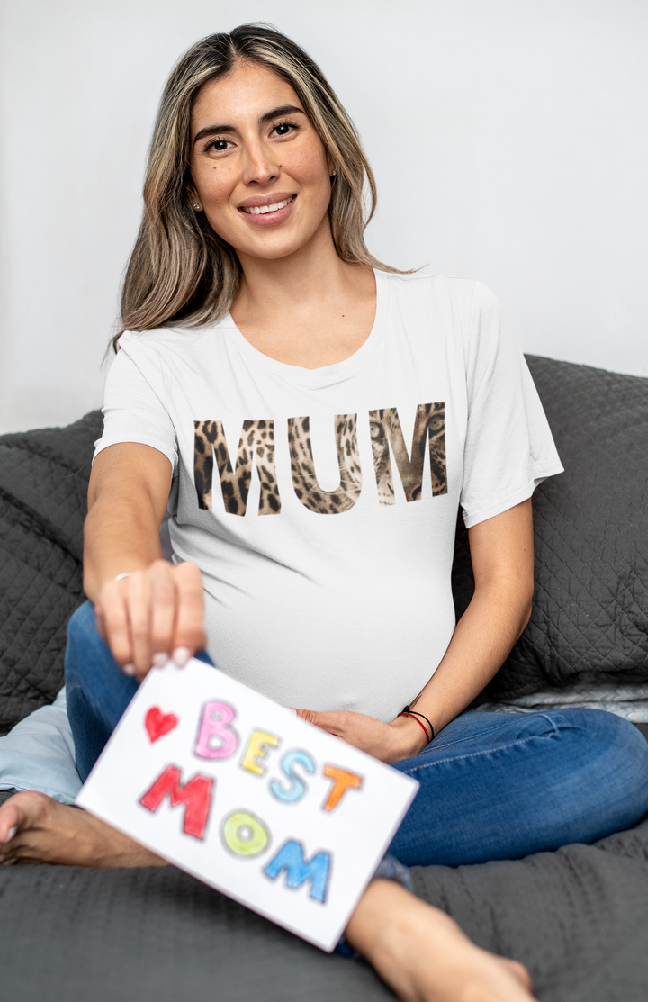 MUM, in leopard letters. Short sleeve t shirt for mamas. - TeesForToddlersandKids -  t-shirt - MAMA - mum-in-leopard-letters-short-sleeve-t-shirt-for-mamas