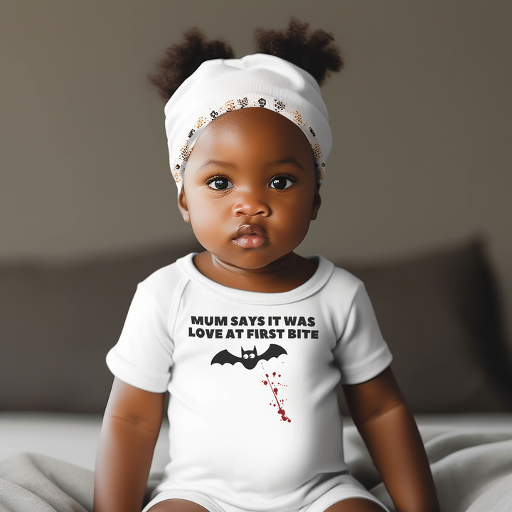 Mum says it was love at first bite. Short sleeve t shirt for toddler and kids.