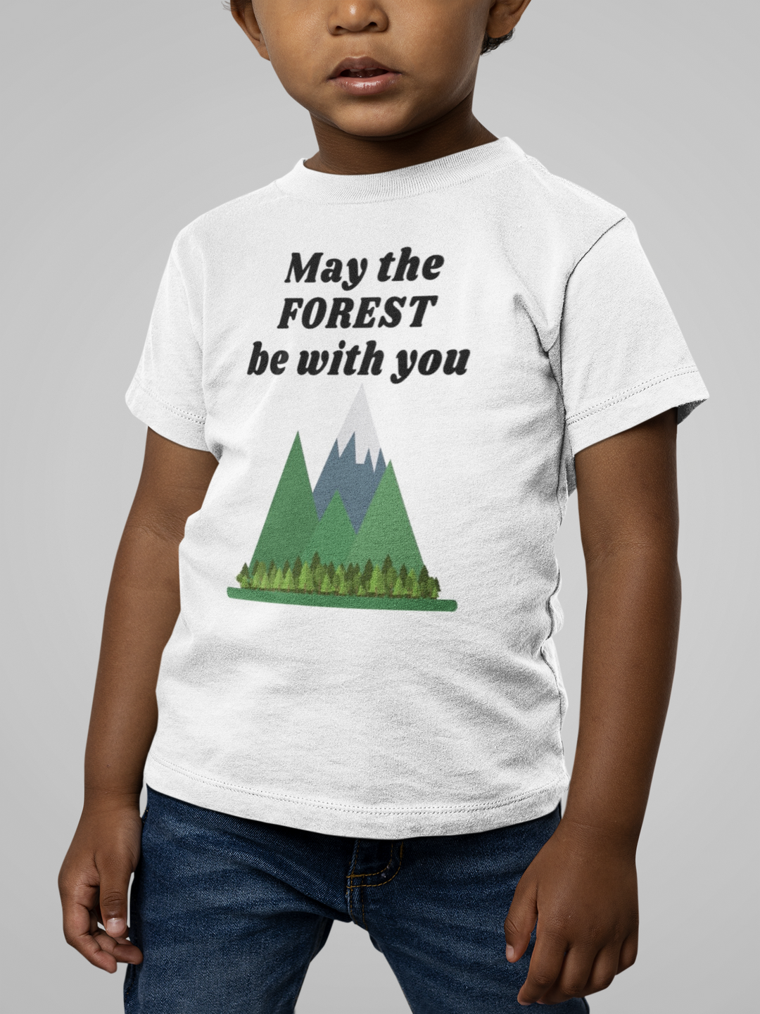 May The Forest Be With You. Short Sleeve T Shirt For Toddler And Kids. - TeesForToddlersandKids -  t-shirt - camping - may-the-forest-be-with-you-short-sleeve-t-shirt-for-toddler-and-kids