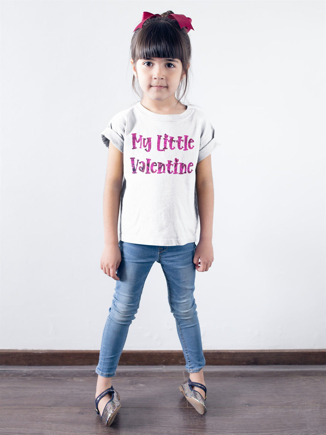 My Little Valentine Pink Roses. Short Sleeve T Shirt For Toddler And Kids. - TeesForToddlersandKids -  t-shirt - holidays, Love - my-little-valentine-pink-roses-short-sleeve-t-shirt-for-toddler-and-kids