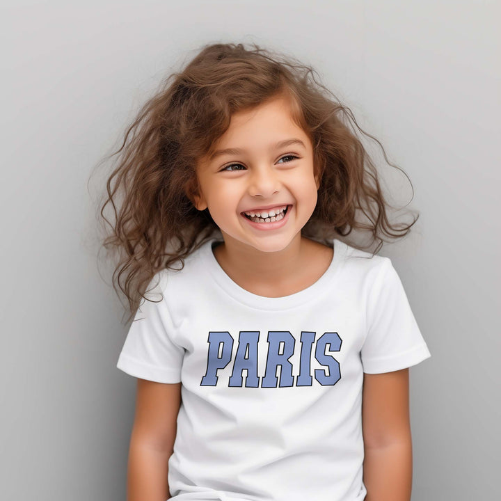 PARIS light blue varsity letters | Paris France vacation |Toddler shirts | Gift toddler | Toddlers gift | Toddler Birthday Gifts