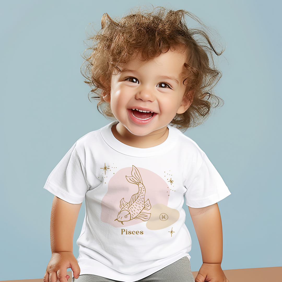 Pisces Pink. Zodiac sign t-shirts for Toddlers And Kids. - TeesForToddlersandKids -  t-shirt - zodiac - pisces-pink-short-sleeve-t-shirt-for-toddler-and-kids