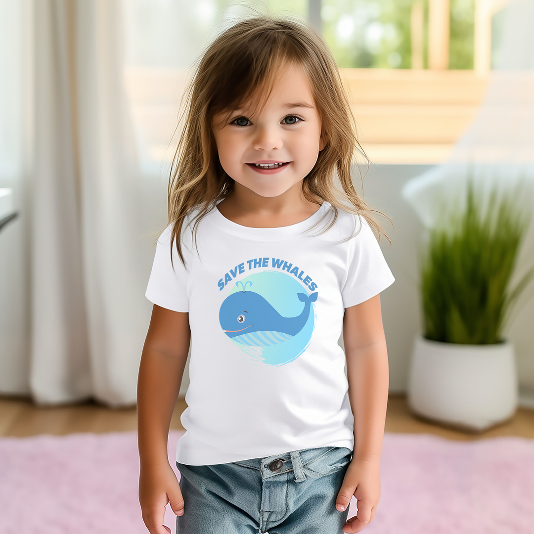 Save The Whales. Short Sleeve T Shirt For Toddler And Kids. - TeesForToddlersandKids -  t-shirt - seasons, summer - save-the-whales-short-sleeve-t-shirt-for-toddler-and-kids