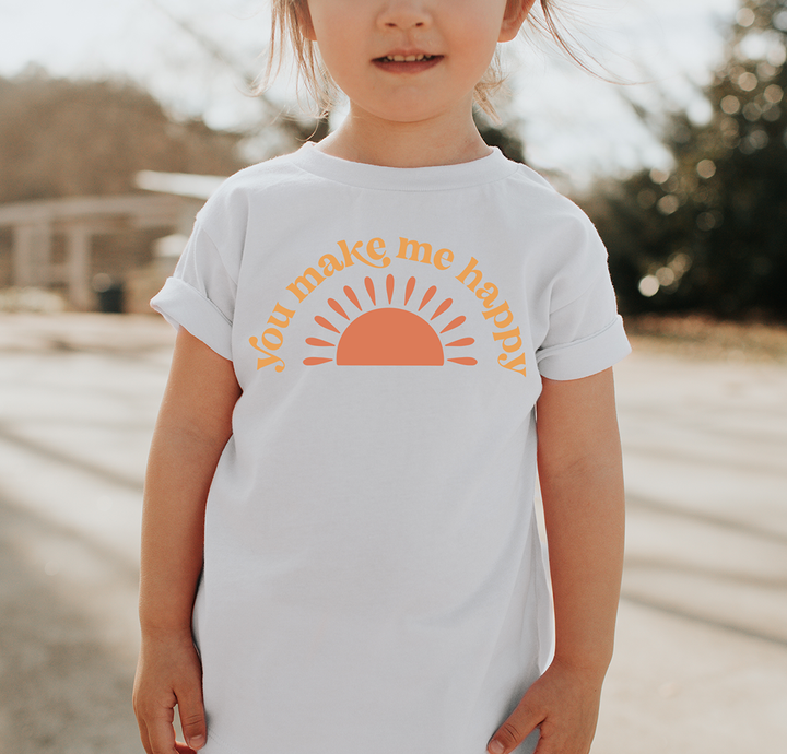 You Make Me Happy. Short Sleeve t shirt for toddlers and kids. - TeesForToddlersandKids -  t-shirt - summer - you-make-me-happy-toddler-short-sleeve-t-shirt-for-toddlers-and-kids