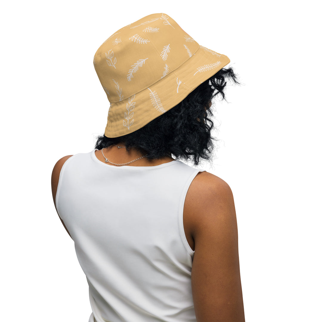 Retro waves! White feathers! Reversible bucket hat - TeesForToddlersandKids -  hat - reversible bucket hat - retro-waves-reversible-bucket-hat