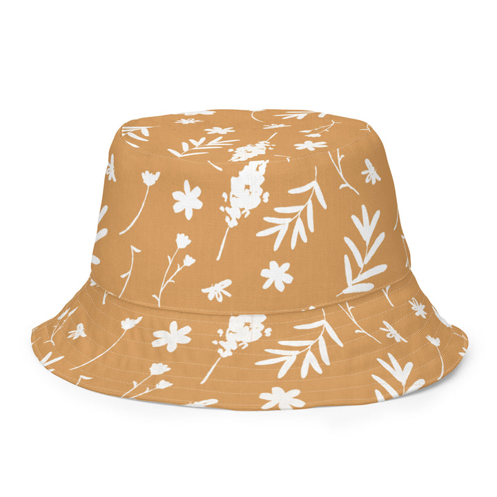 Ethnic and flowers. Reversible bucket hat - TeesForToddlersandKids -  hat - reversible bucket hat - ethnic-and-flowers-reversible-bucket-hat