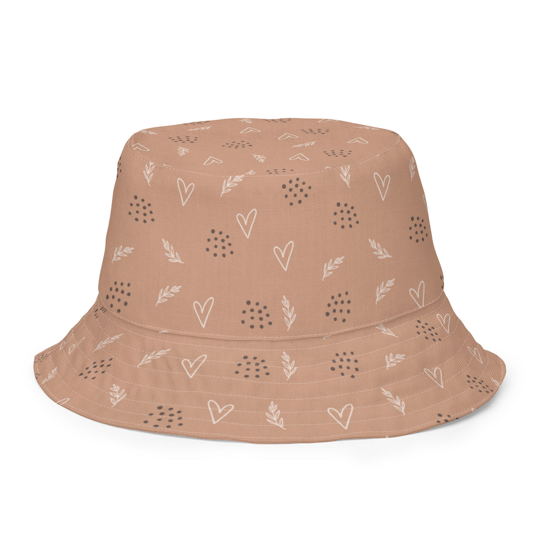 Cookie hearts and arrows. Reversible bucket hat - TeesForToddlersandKids -  hat - reversible bucket hat - cookie-hearts-and-arrows-reversible-bucket-hat