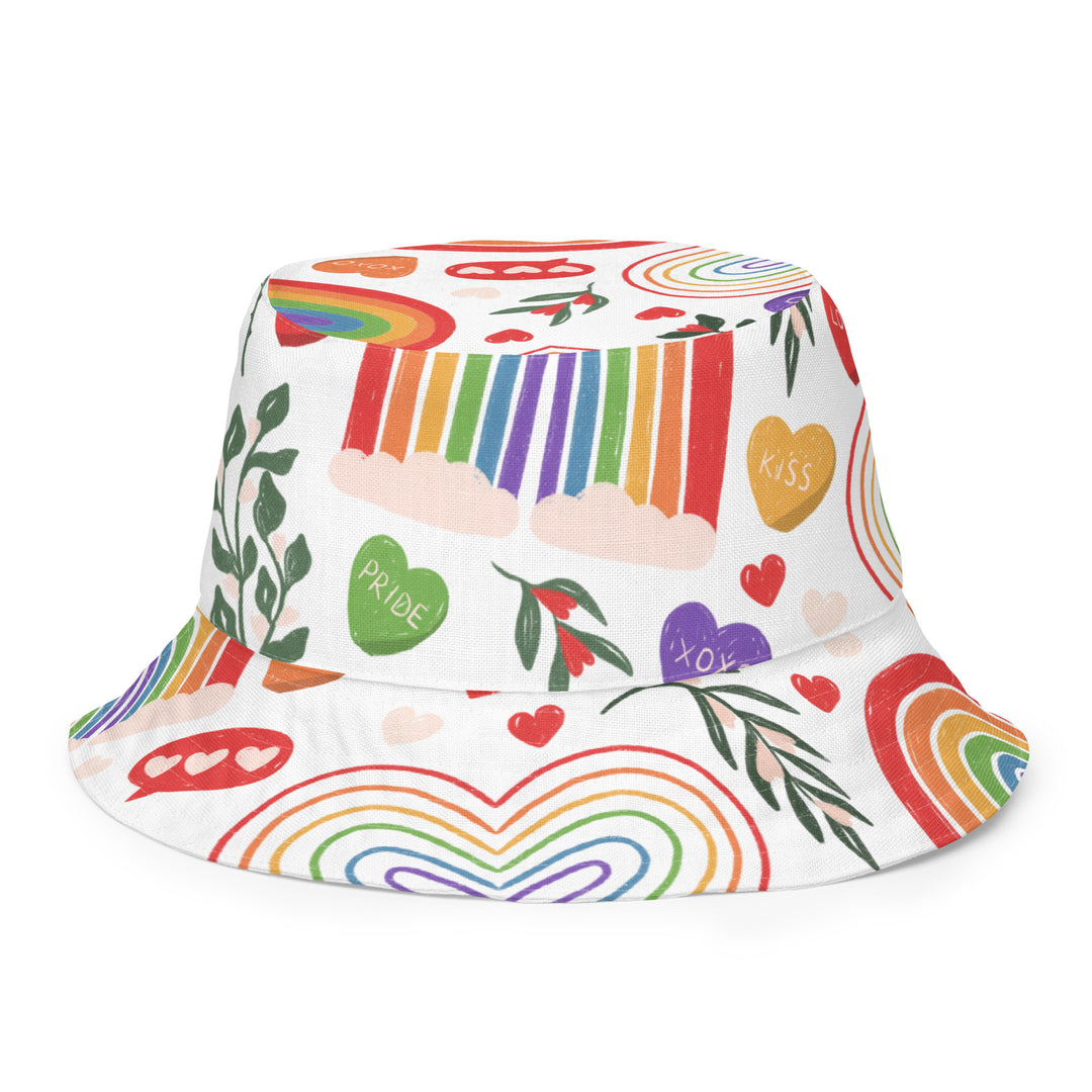 PRIDE and Aztec. Reversible bucket hat - TeesForToddlersandKids -  hat - reversible bucket hat - pride-and-aztec-reversible-bucket-hat